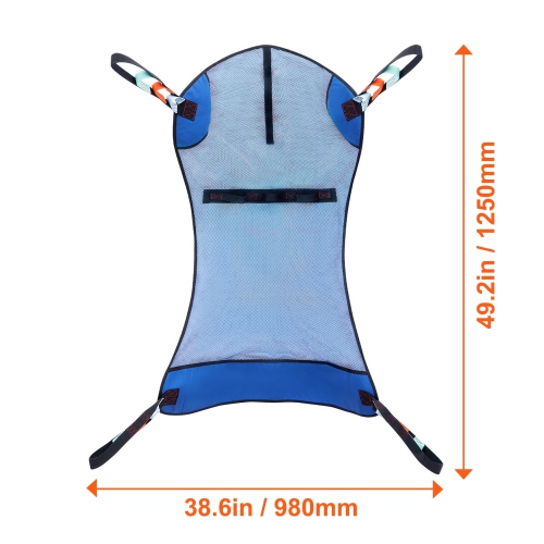 VEVOR 400LBS Capacity Full Body Patient Lift Sling, Patient Lift Medical Sling for Easy Transfer and Bathing, Polyester Patient Aid Transfer Sling