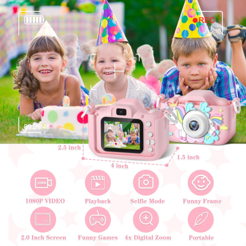 Anesky Kids Camera, 1080P HD Kid Digital Camera with 32GB TF Card, Educational Learning Toys for Ages 5-7, Best Christmas & Birthday Gift for Boys &
