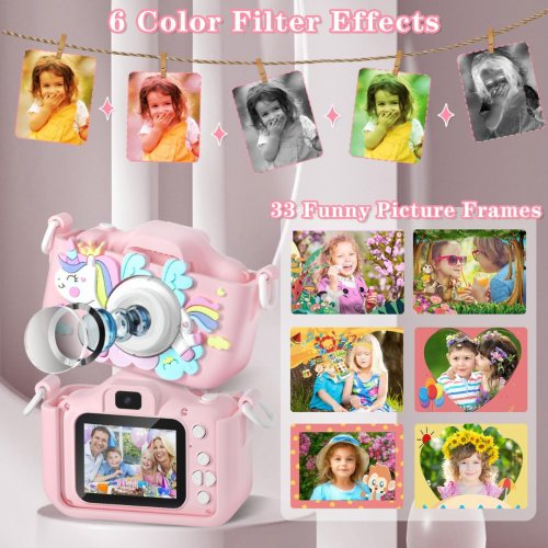 Anesky Kids Camera, 1080P HD Kid Digital Camera with 32GB TF Card, Educational Learning Toys for Ages 5-7, Best Christmas & Birthday Gift for Boys &