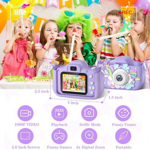 Anesky Kids Camera, 1080P HD Kid Digital Camera with 32GB TF Card, Educational Learning Toys for Ages 5-7, Best Christmas & Birthday Gift for Boys &