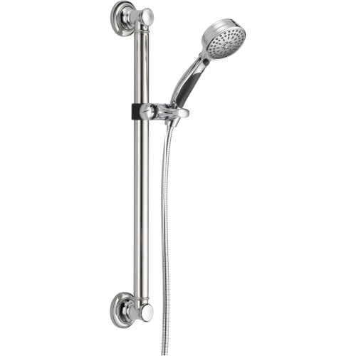 Delta Faucet 9-Spray Slide Bar Hand Held Shower with Hose, Chrome Handheld Shower Head, Slide Bar Hand Shower