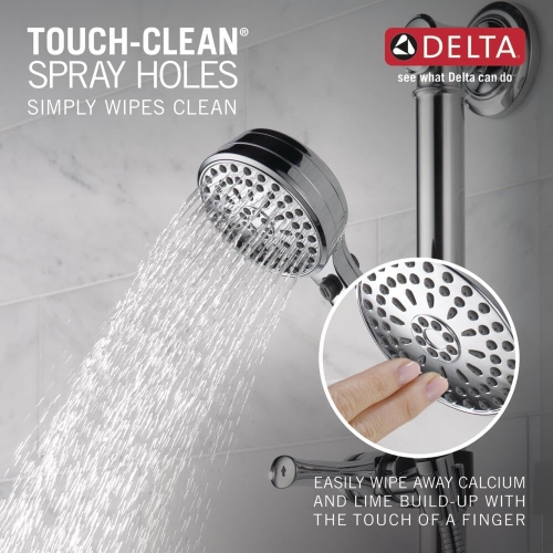 Delta Faucet 9-Spray Slide Bar Hand Held Shower with Hose, Chrome Handheld Shower Head, Slide Bar Hand Shower