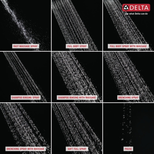 Delta Faucet 9-Spray Slide Bar Hand Held Shower with Hose, Chrome Handheld Shower Head, Slide Bar Hand Shower