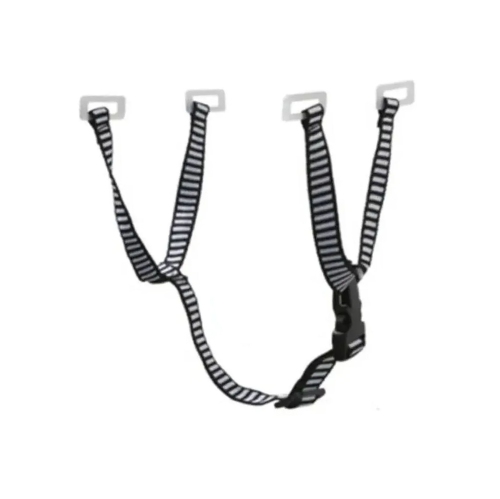 Courroie de menton en Y 28&nbsp;cm extensible noir et blanc universel avec 4 points fixes pour casque de sécurité