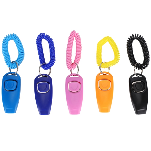 Image 1 of 9.. Pet Training Whistle 2-in-1 Whistling Sounder Button High Frequency Plastic Dog Supplies
