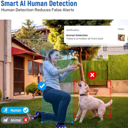 1080P Smart Video Doorbell Camera with Chime, Intelligent AI Human Detection, Cloud Storage, Two-Way Audio, IR Night Vision, Live View, Wide Angle