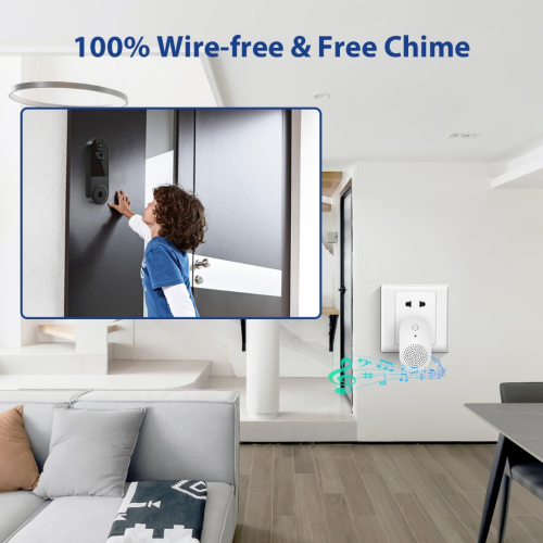 1080P Smart Video Doorbell Camera with Chime, Intelligent AI Human Detection, Cloud Storage, Two-Way Audio, IR Night Vision, Live View, Wide Angle