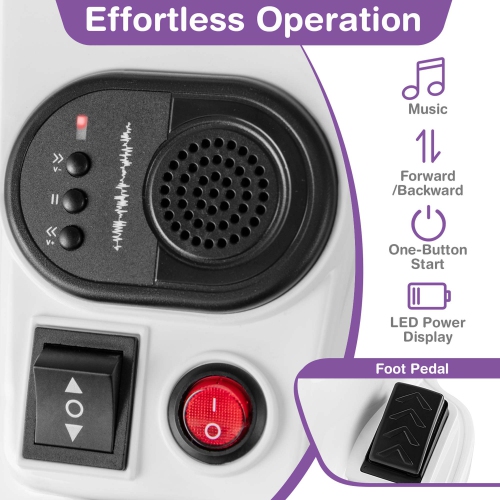 Licorne jouet porteur pour enfants 12&nbsp;V de Costway avec roues d'entraînement musique; Cheval jouet démarrage à un bouton rouge/bleu/rose