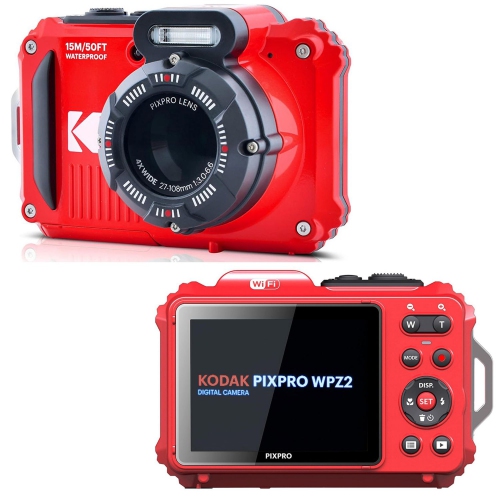 Appareil photo numérique étanche, antichoc, Wi-Fi à zoom optique 4x 1080p 16 Mpx HD intégrale Appareil photo ACL 2,7 po + bracelet en prime