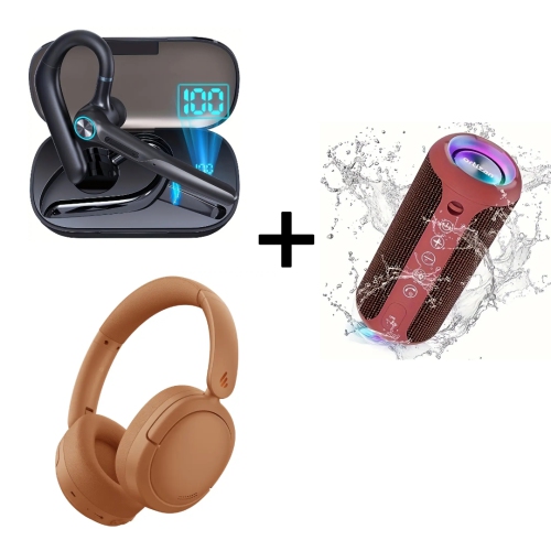 Speaker, Wireless Earbuds & Wireless Headset Combo - 24W Waterproof Speaker with RGB Lights, 50H Headset Playback, ANC, 30H Earbuds Playtime, BT 5.3