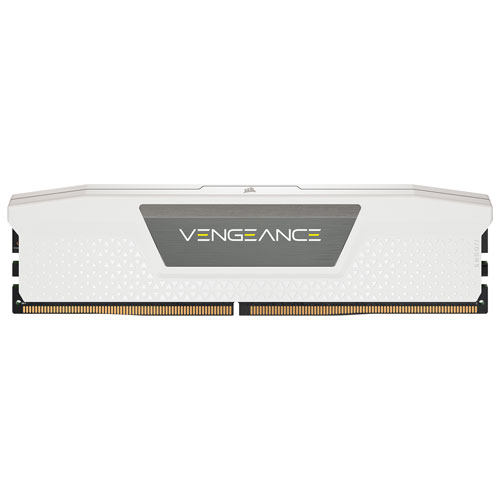 Mémoire DDR5 64 Go (2 x 32 Go) 6000 MHz Vengeance de Corsair pour PC (CMK64GX5M2B6000Z30W) - Blanc
