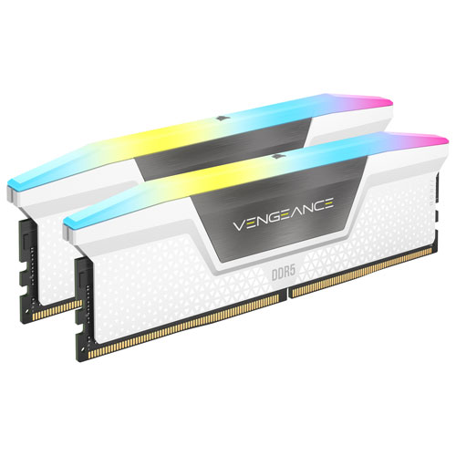 Corsair Vengeance RGB 32GB DDR5 6000MHz Desktop Memory (CMH32GX5M2E6000Z36W) - White