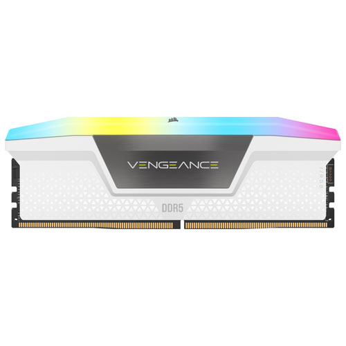 Mémoire DDR5 64 Go (2 x 32 Go) 6400 MHz Vengeance RGB de Corsair pour PC (CMH64GX5M2B6400C32W)
