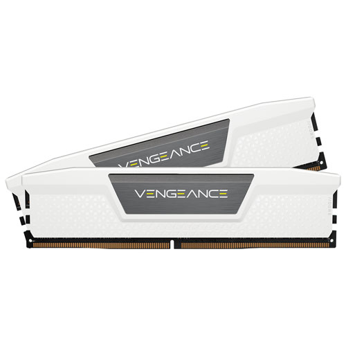 Mémoire DDR5 32 Go 6000 MHz Vengeance de Corsair pour PC (CMK32GX5M2E6000Z36W) - Blanc