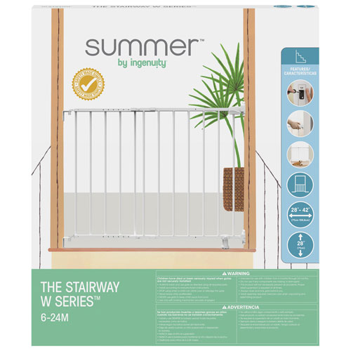 Ingenuity Stairway 42W Baby/Dog Hardware Mounted Safety Gate - White