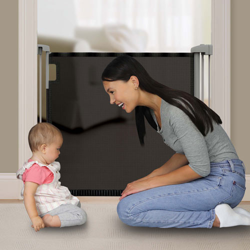 Ingenuity Thruway 52W Baby/Pet Retractable Safety Gate - Black