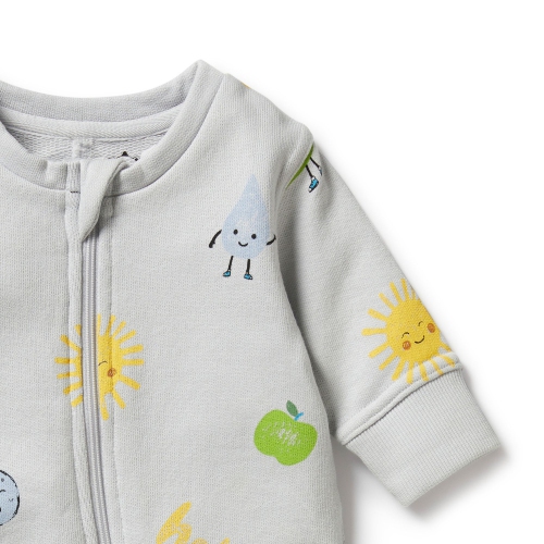 Wilson+Frenchy Organic Terry Growsuit - Bluebell