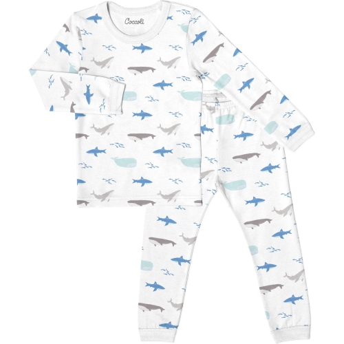 Coccoli Cotton-Modal Long Sleeve Pyjamas - Ocean Life on Cream
