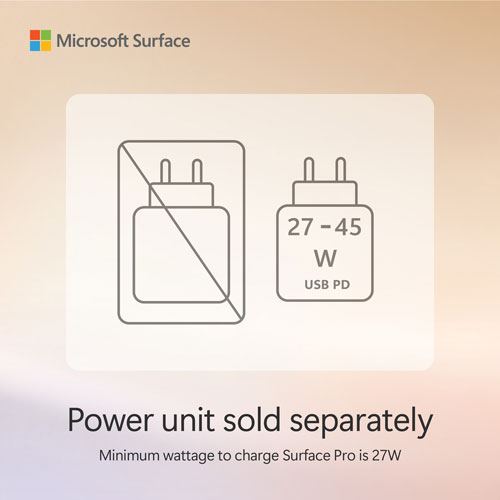 Portable Surface Pro Copilot+ PC (ACL) 12 po 256 Go de Microsoft avec Snapdragon X Plus/mémoire vive de 16 Go (2025) - Platine - Appareil seulement