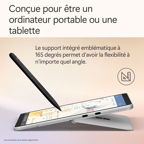 Portable Surface Pro Copilot+ PC 12 po 512 Go de Microsoft avec Snapdragon X Plus/mémoire vive de 16 Go (2025) - Platine - Appareil seulement