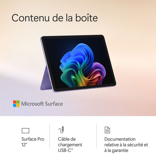 Microsoft Surface Pro (LCD) Copilot+ PC 12" 512GB Tablet with Snapdragon X Plus/16GB RAM (2025) - Violet - Device Only