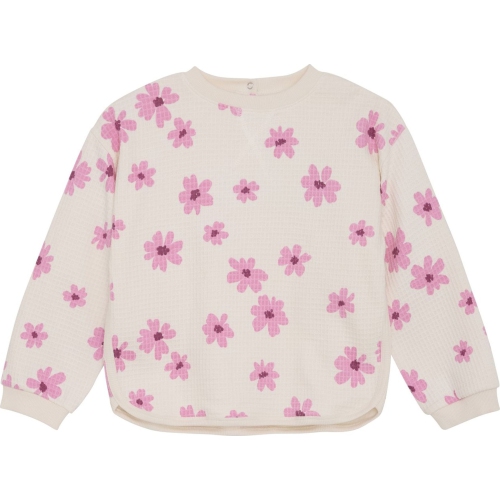 MINYMO  Long-Sleeve Sweatshirt - Flowers/white Swan (2 Years) In Pink