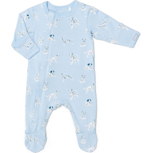 COCCOLI  Cotton-Modal Zippered Footie Sleeper - Dogs On Skyride (12 Months, 21-24 Lbs) In Multicolor