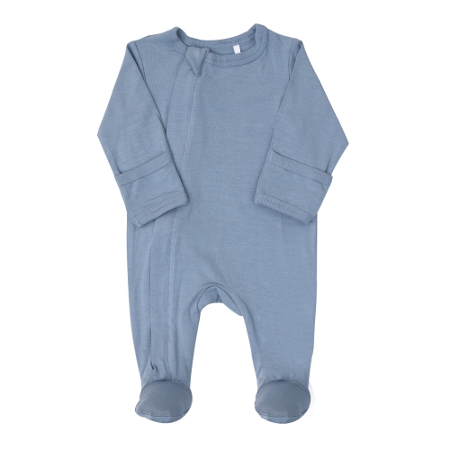 Image 1 of 1.. Coccoli Tencel Modal Zippered Footie Sleeper - As Soft As Bamboo - Steel Blue