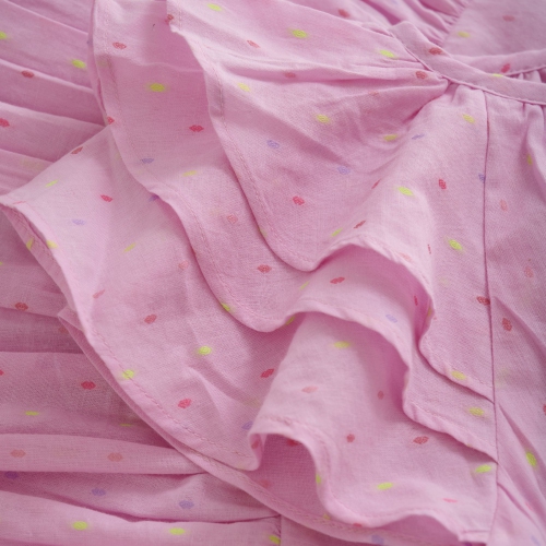 Minymo Short-Sleeve Cotton Dress - Light Rose