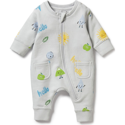 Wilson+Frenchy Organic Terry Growsuit - Bluebell
