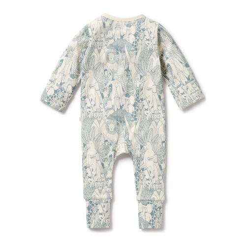 Wilson+Frenchy Organic Cotton Zipsuit with Feet - Hello Friends