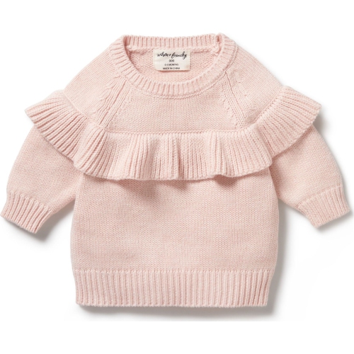 Wilson+Frenchy Knitted Ruffle Sweater - Pink