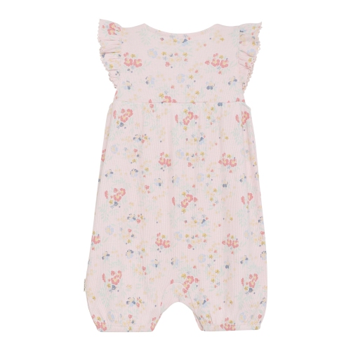 Minymo Ribbed Short-Sleeve Romper - Rose Quartz