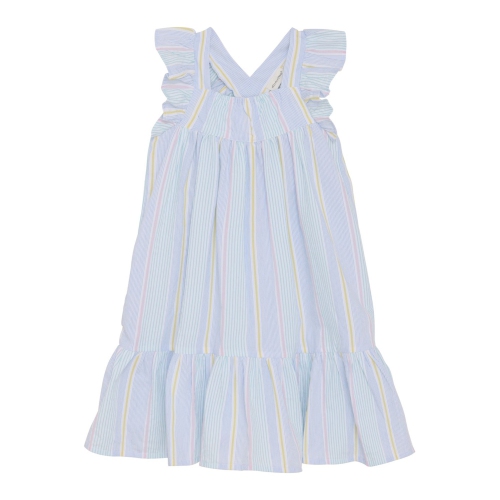 Robe en seersucker à manches courtes de Minymo - Bleu