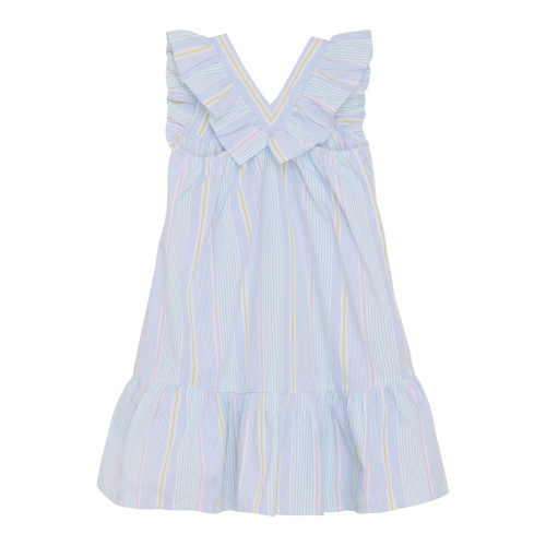 Robe en seersucker à manches courtes de Minymo - Bleu