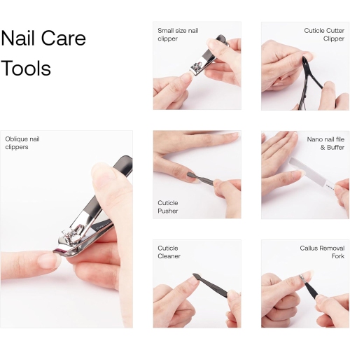 axGear Nail Clippers and Pedicure Manicure Care Kit 18 PCs Stainless Steel File Scissor