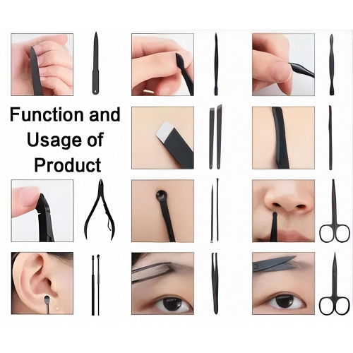 axGear Nail Clippers and Pedicure Manicure Care Kit 18 PCs Stainless Steel File Scissor