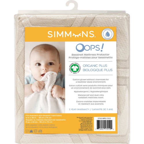 Simmons Oops! Organic Bassinet Mattress Protector