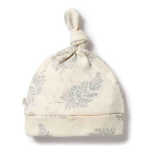 Wilson+Frenchy – Chapeau en coton biologique avec noeud en forme de pointelle – Fougères éternelles