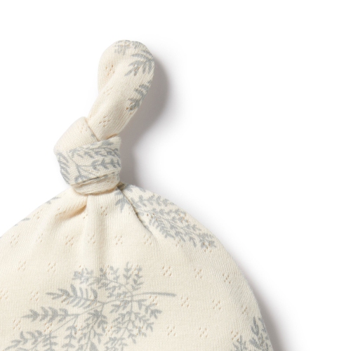 Wilson+Frenchy – Chapeau en coton biologique avec noeud en forme de pointelle – Fougères éternelles