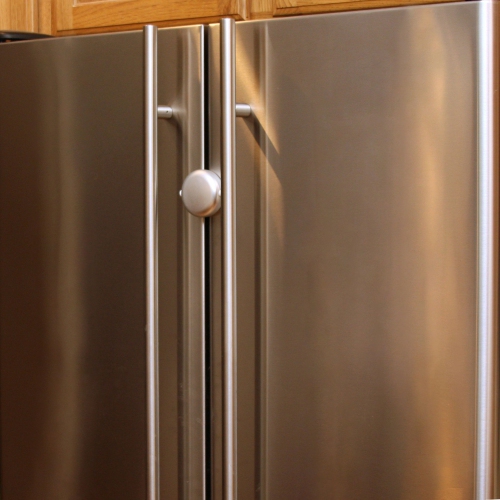 Qdos Fridge Freezer Lock - Chrome Adhesive