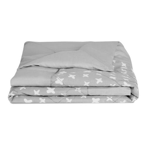 Image 1 de 7.. Couverture lestée en coton On-The-Go d'aden+Anais - Gris à hachures croisées