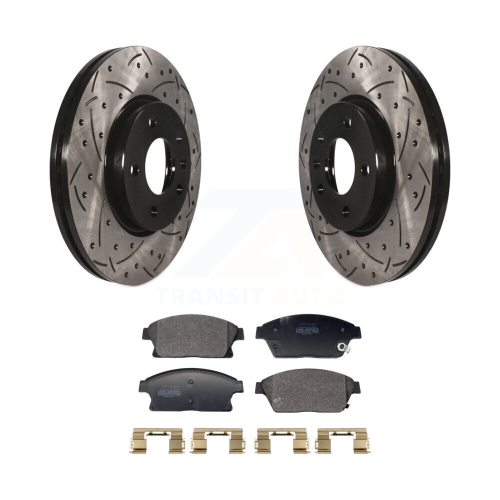 Front Drill Slot Brake Rotors Semi-Metallic Pad Kit For Chevrolet Cruze Buick Verano Volt KDF-101198
