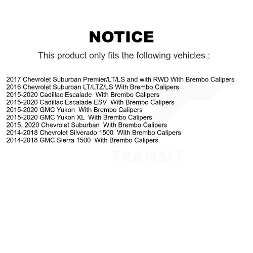 Ensemble disque de revêtement d'étrier de frein avant et plaquettes en céramique pour Silverado KCG-101175T 1500 de Chevrolet de GMC