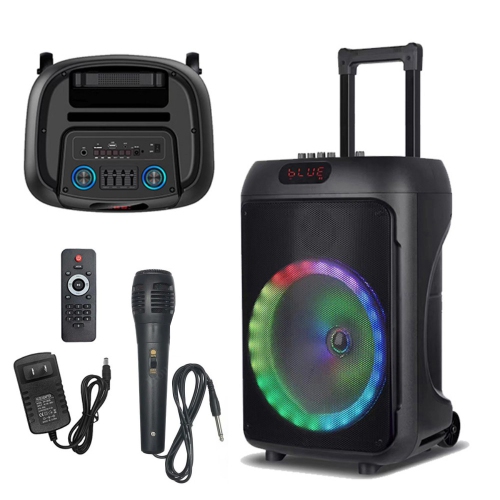 axGear Portable Bluetooth 12 IN Speaker Subwoofer Outdoor LED Light Wired Microphone