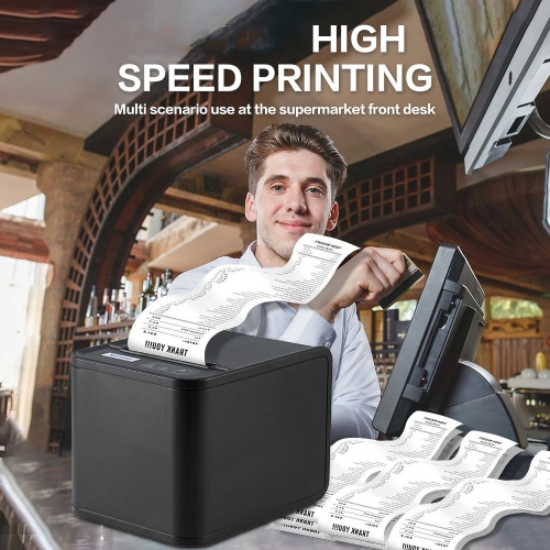 axGear POS Thermal Receipt Printer USB Ethernet Network Port 80mm Auto Cut RJ11 XP-80T