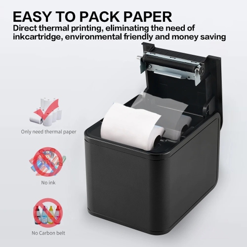 axGear POS Thermal Receipt Printer USB Ethernet Network Port 80mm Auto Cut RJ11 XP-80T