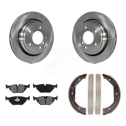 Image 1 de 10.. Ensemble de disques arrière semi-métalliques et patins de frein de stationnement pour BMW 540i 530i 528i 525i K8S-104323