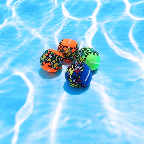 Balles de plongée lestées néoprène pour piscine Squishy Neon - 2 po - Ensemble de 4