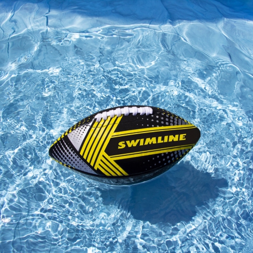 Ballon de football en néoprène pour piscine - 10&nbsp;po - Noir et gris